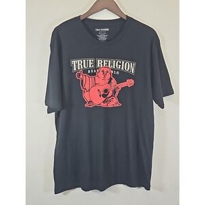 True Religion‎ Buddha Graphic T-Shirt  XL Crewneck Men's Medium Black